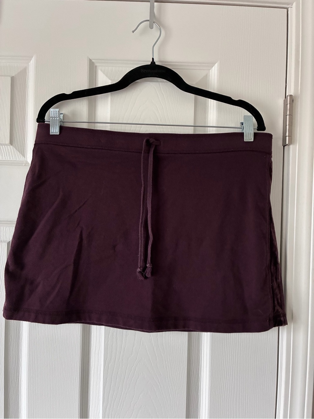 Express Plum Drawstring Mini Skirt - Deep Berry
